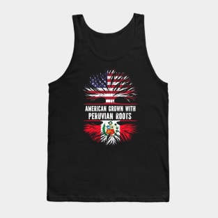 American Grown with Peruvian Roots USA Flag Tank Top